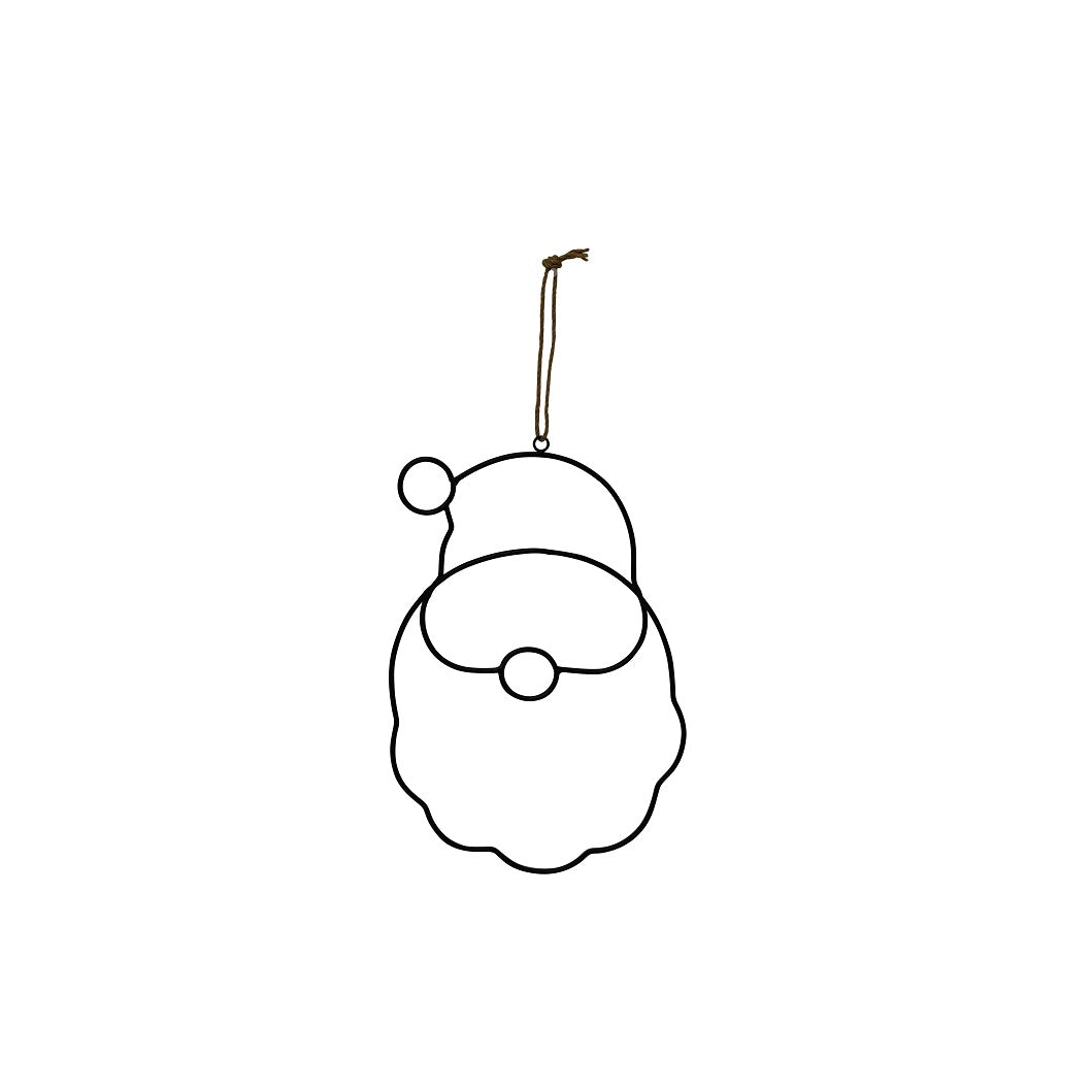 Metallhänger Santasilhouette in schwarz, 25x30cm - Bastelbedarf -> Metall -> Metallringe -> Rund von mahina