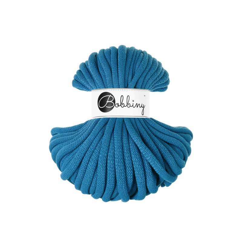 Bobbiny JUMBO Flechtkordel 9mm geflochten Dopamine Blue 30m - mahina