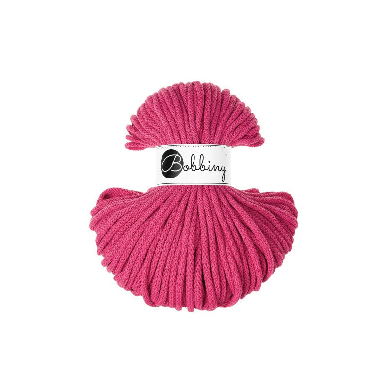 Bobbiny PREMIUM Flechtkordel 5mm geflochten Dopamine Pink 50m - mahina