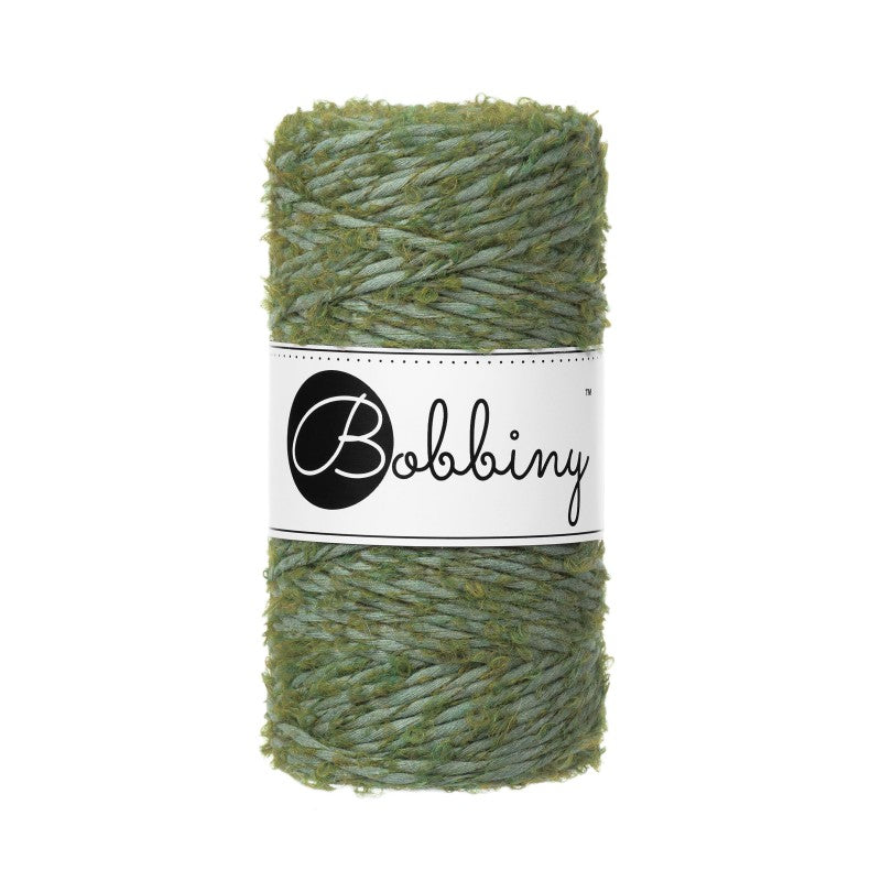 Bobbiny Makramee Garn 3mm Bouclé 100m Eucalyptus Green