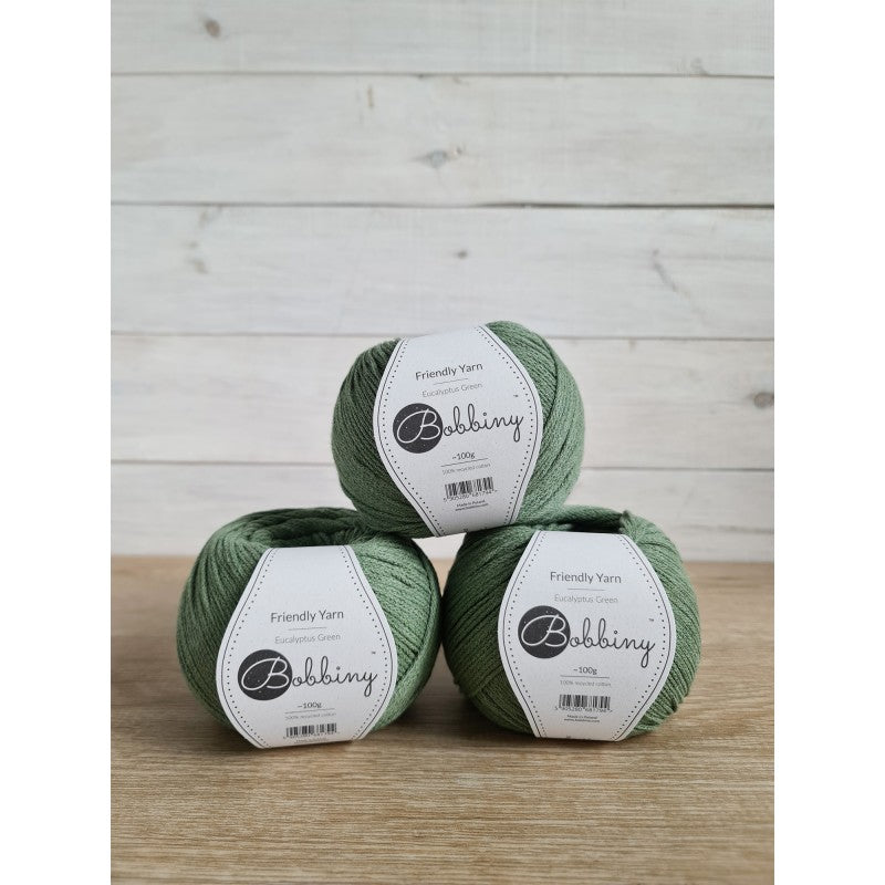 Bobbiny Friendly Yarn Eucalyptus Green 100g - mahina