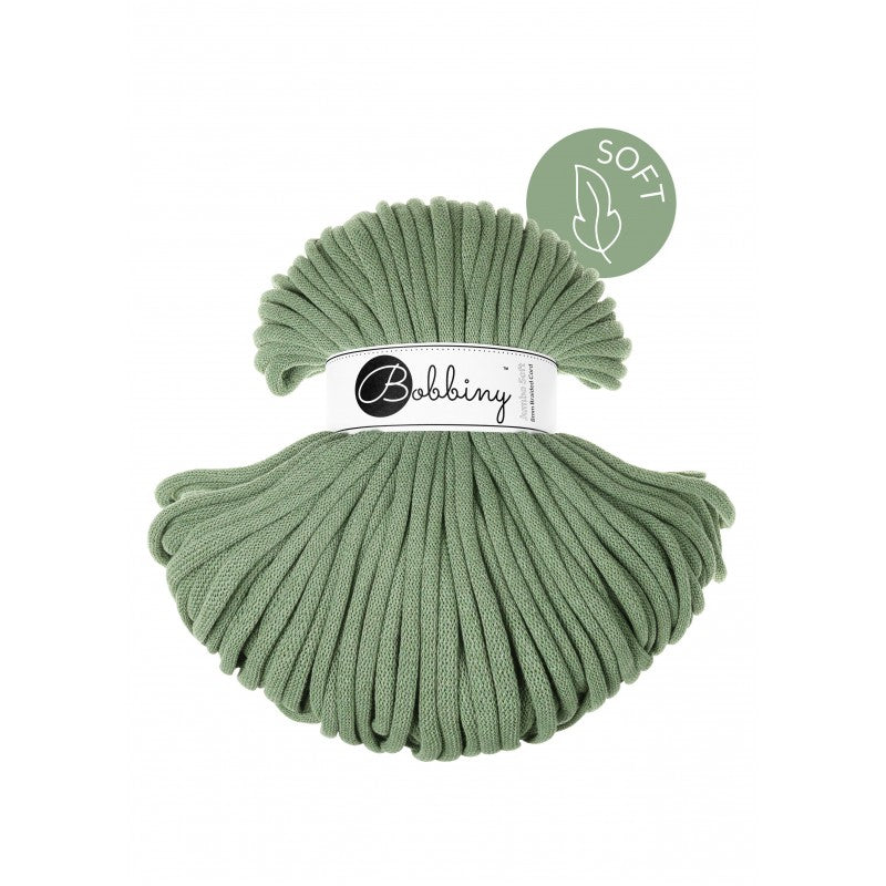 Bobbiny JUMBO SOFT Flechtkordel 8mm geflochten Eucalyptus Green 100m - mahina