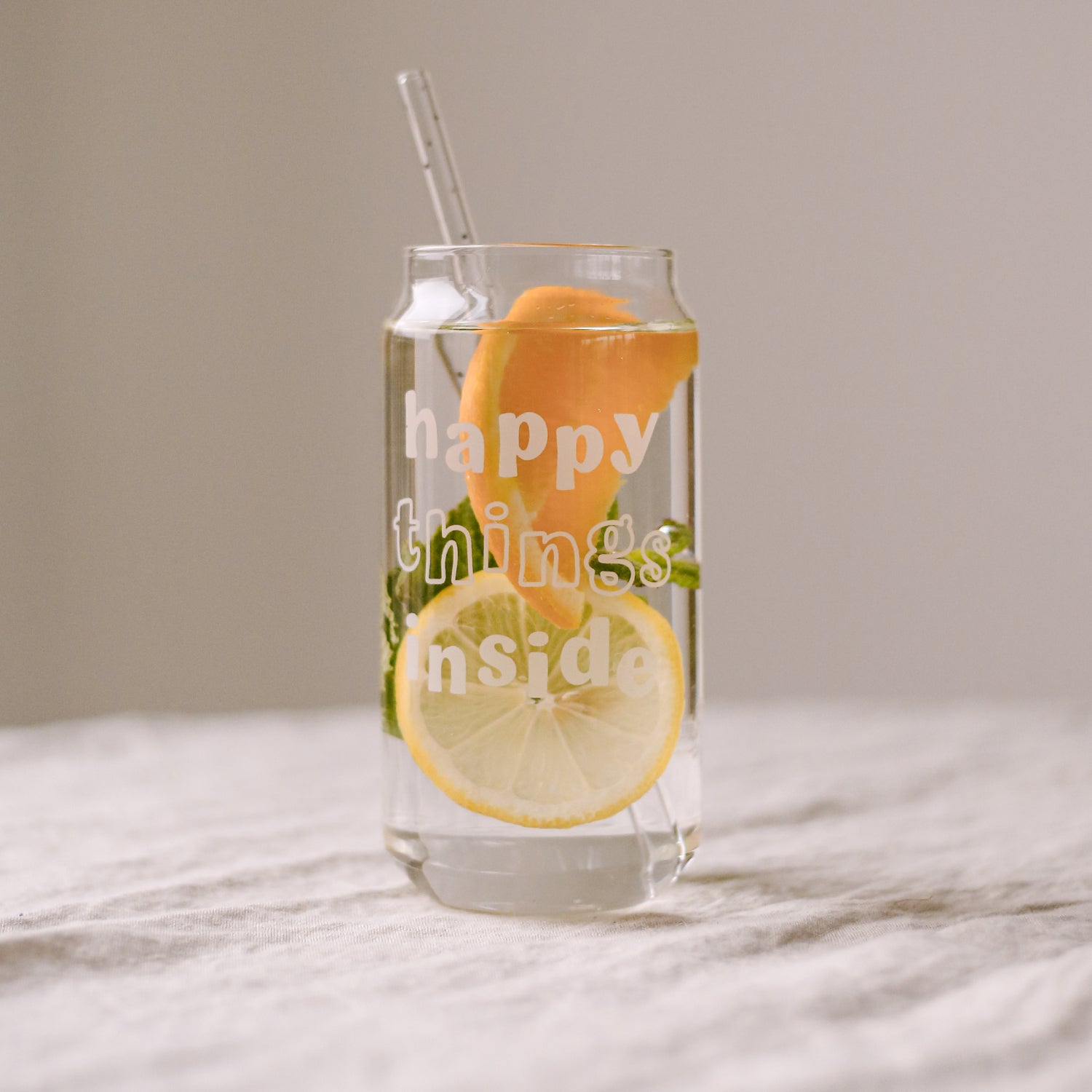 Eulenschnitt Hohes Trinkglas Happy Things 500ml - Interior > Dekoration > Tassen von mahina