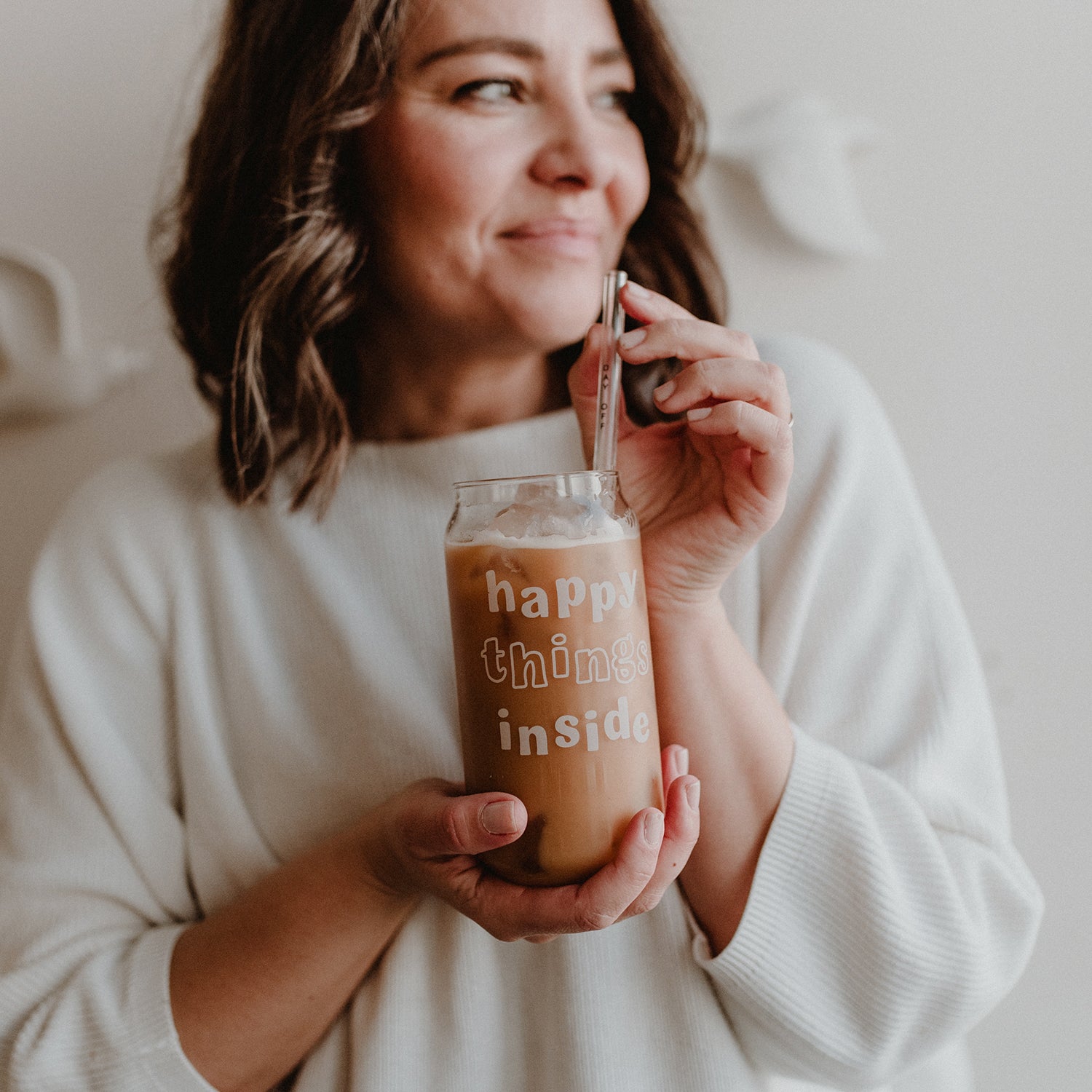 Eulenschnitt Hohes Trinkglas Happy Things 500ml - Interior > Dekoration > Tassen von mahina