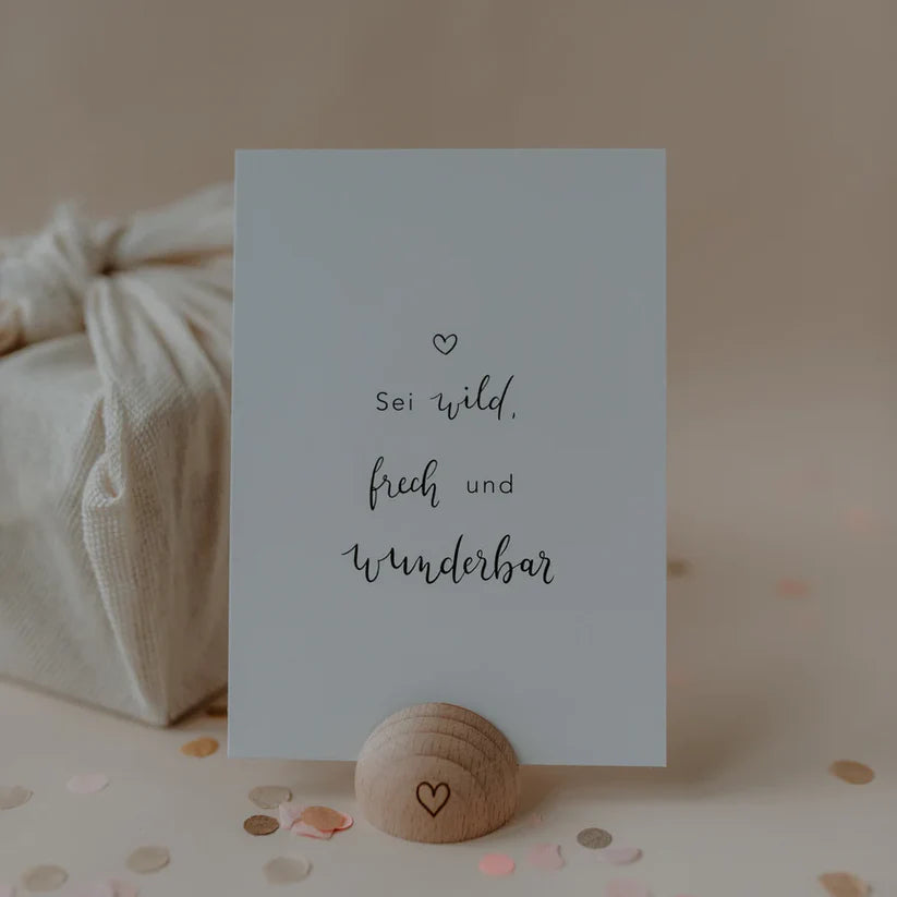 Eulenschnitt Spruchkarte "Wild und frech" - Postkarten von mahina