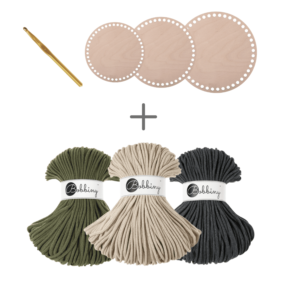 mahina x Bobbiny Crochet Set – Round Edition - Garne > Baumwollgarne > Bobbiny > Geflochten > 5mm von mahina