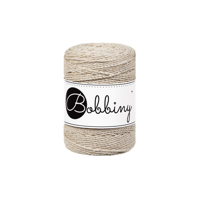 Bobbiny Makramee Garn 1,5mm 3ply Golden Beige 100m - MAHINA