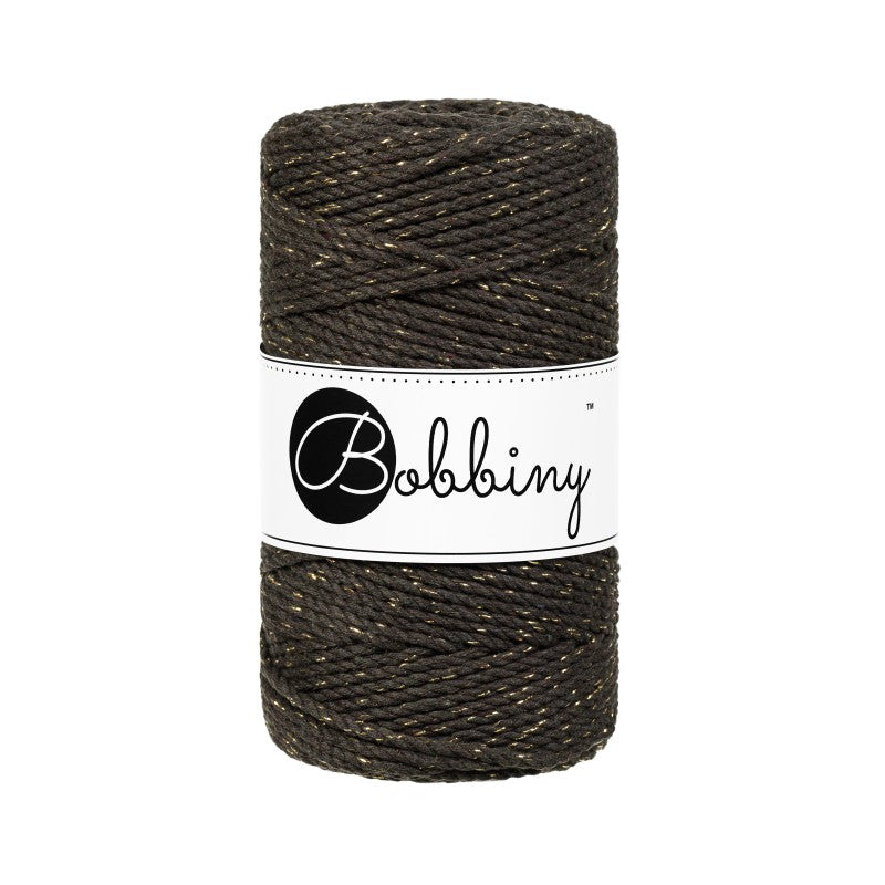 Bobbiny Makramee Garn 3mm 3ply Golden Espresso 100m - mahina