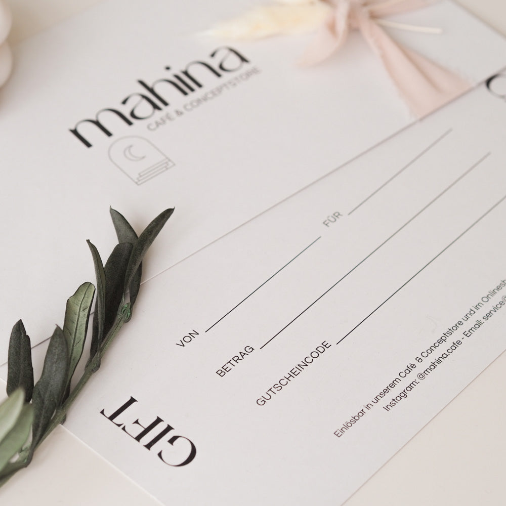 mahina Geschenkgutschein - Geschenke -> Gutscheine von mahina