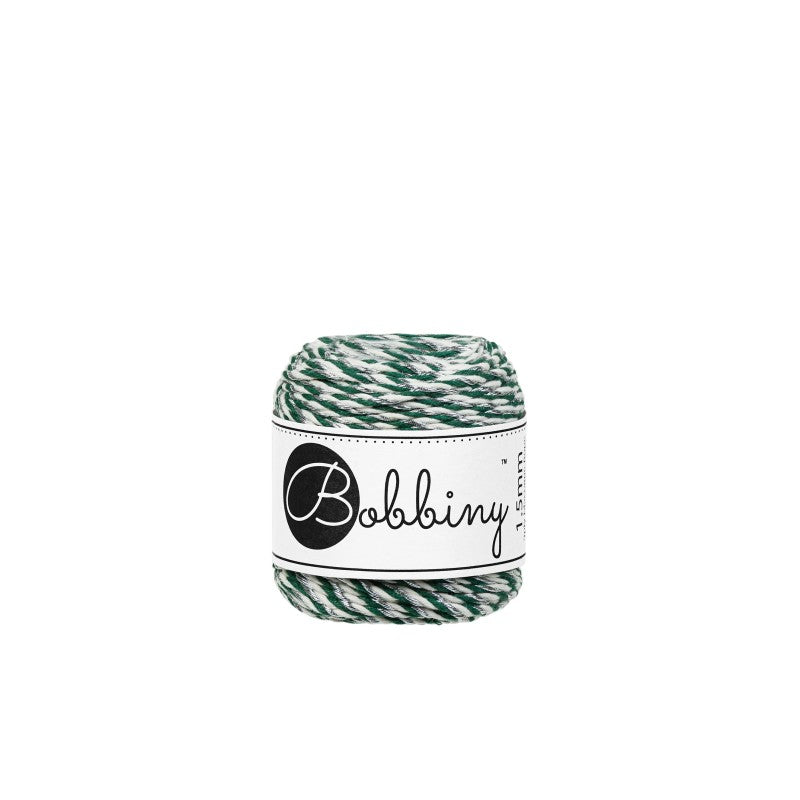 Bobbiny Makramee Garn 1,5mm 3ply Holiday Silver 35m - MAHINA