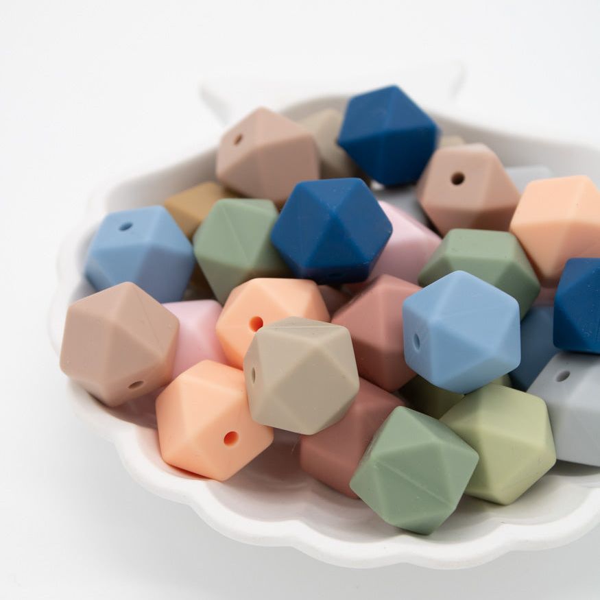 Silikonperle "Hexagon" 14mm 20 Farben - Bastelbedarf -> Silikon -> Silikonperlen -> Rund von mahina