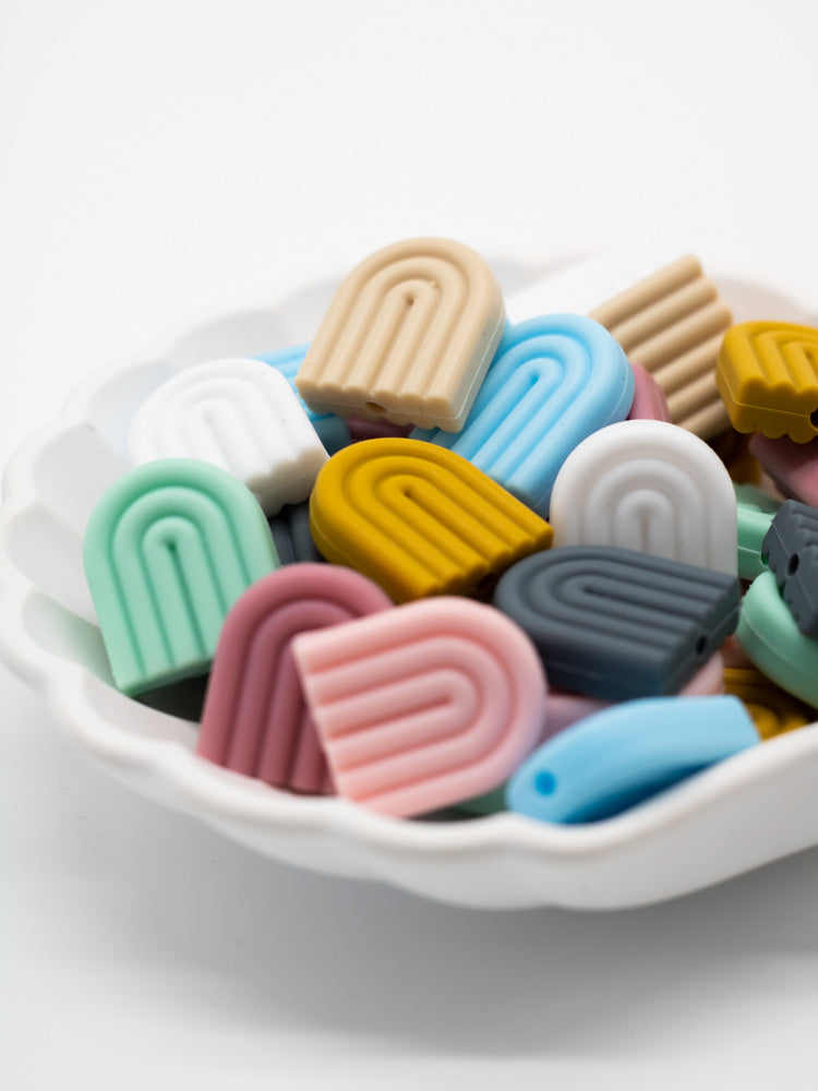 Silikonperle "Regenbogen" 20mm 10 Farben - Bastelbedarf -> Silikon -> Silikonperlen -> Rund von mahina