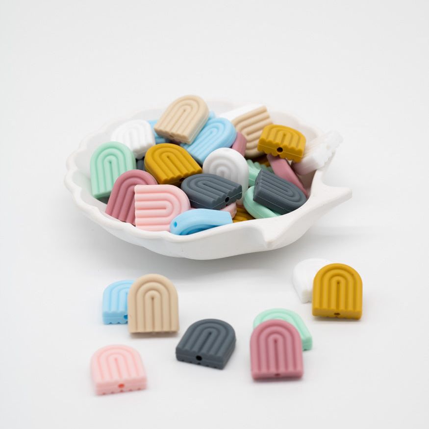 Silikonperle "Regenbogen" 20mm 10 Farben - Bastelbedarf -> Silikon -> Silikonperlen -> Rund von mahina