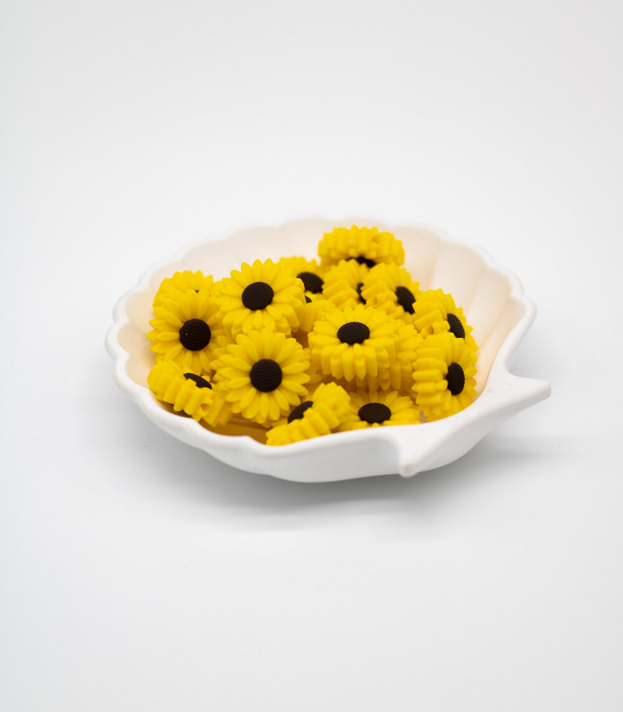 Silikonperle "Blume" 22mm 6 Farben - Bastelbedarf -> Silikon -> Silikonperlen -> Rund von mahina