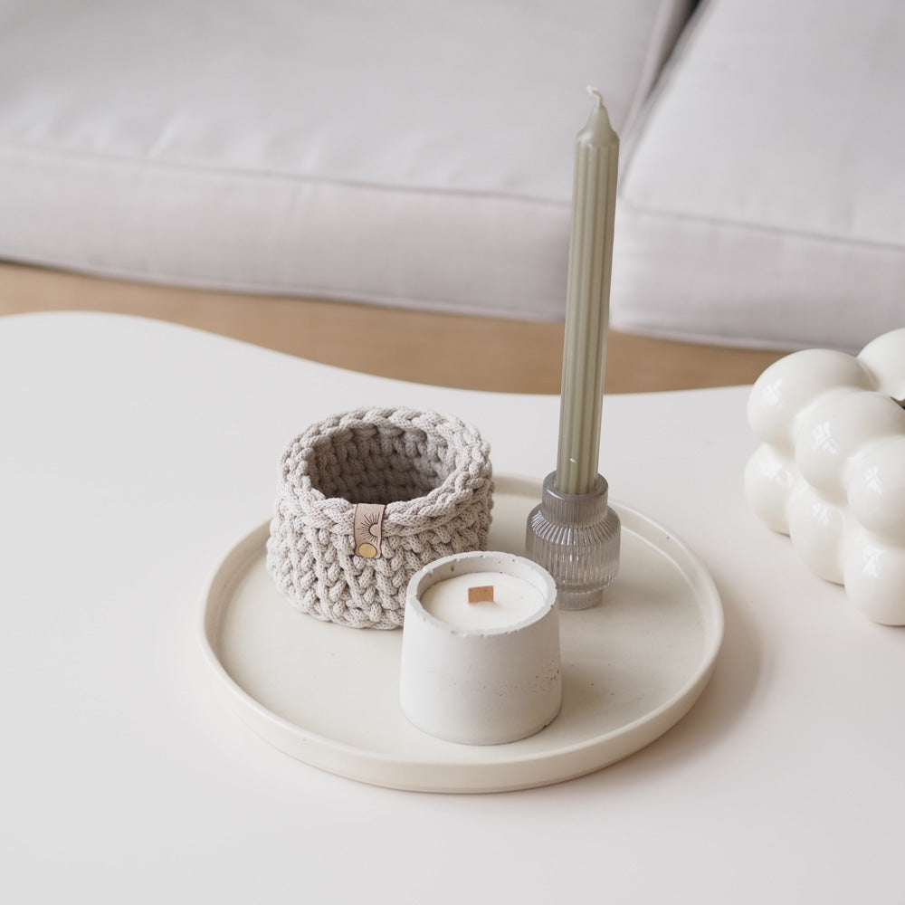 Handgemachter Häkelkorb "Rund" mit Boden - mahina x kilea - Interior > Dekoration > Häkelprodukte von mahina