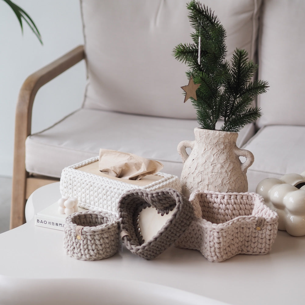 Handgemachter Häkelkorb "Rund" mit Boden - mahina x kilea - Interior > Dekoration > Häkelprodukte von mahina