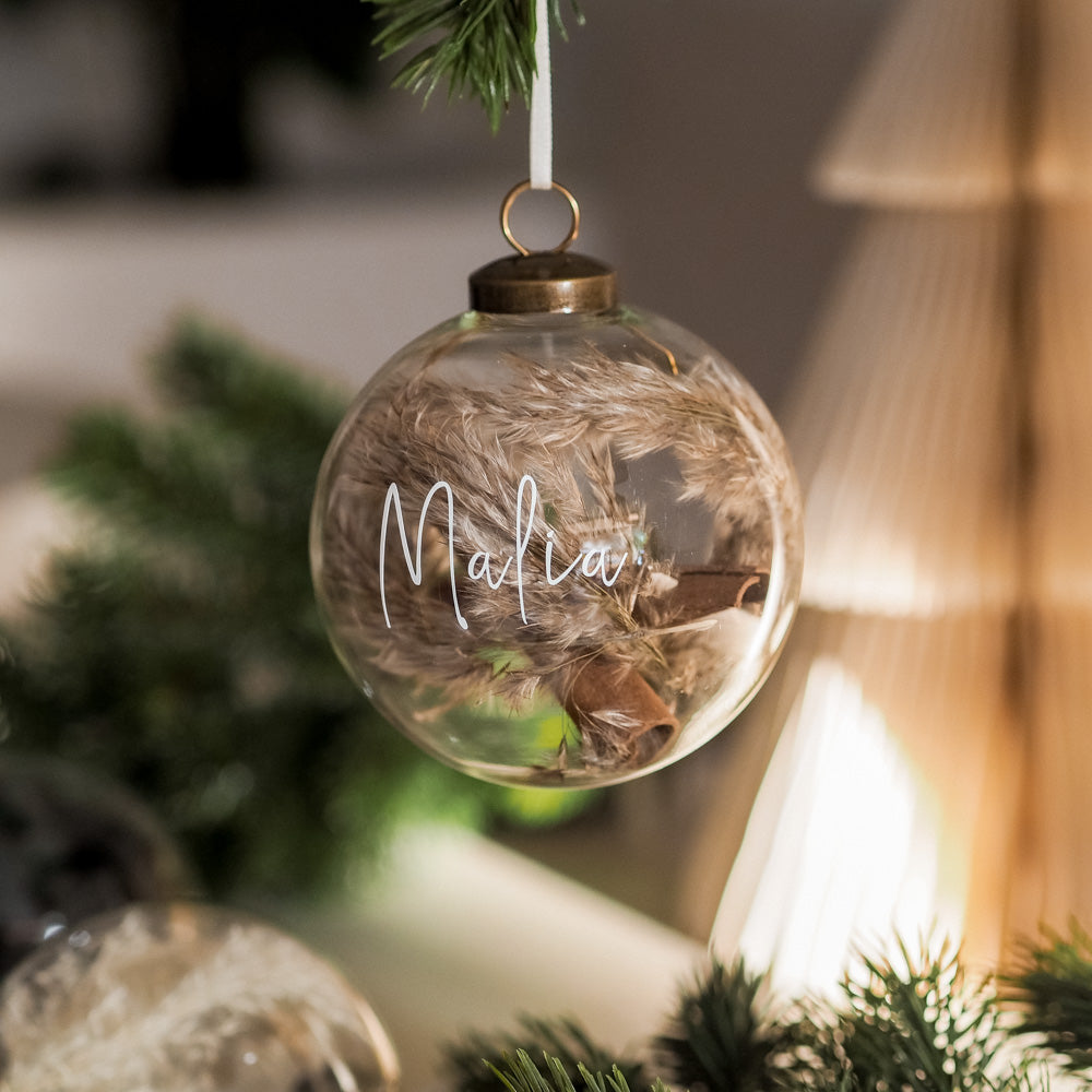 Weihnachtskugel/Christbaumkugel personalisiert aus Glas von mahina