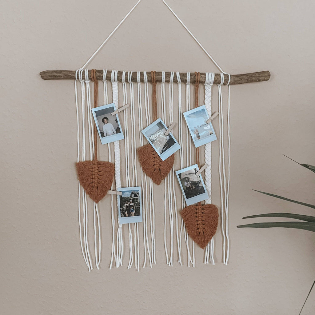 Handgemachter Makramee Fotowandbehang "Leafs" - mahina