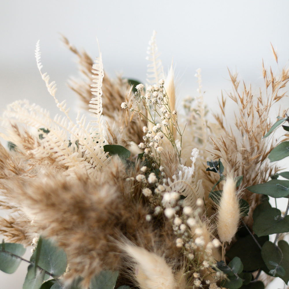 Mittlerer Trockenblumenstrauß "Soft Green" mit Eukalyptus - Trockenblumen -> Sträuße von mahina