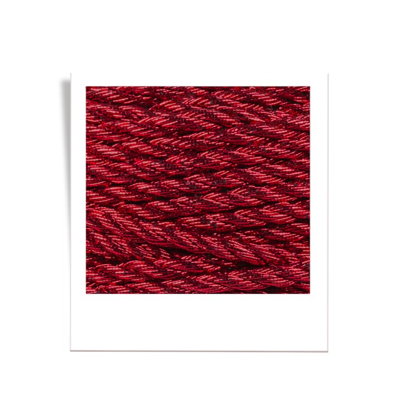 Bobbiny Makramee Garn 3mm 3ply Metallic Red 50m