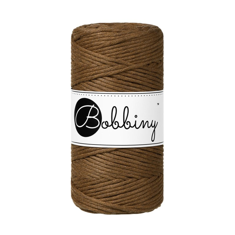 Bobbiny Makramee Garn 3mm gezwirnt Nut Brown 100m - mahina