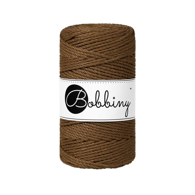 Bobbiny Makramee Garn 3mm 3ply Nut Brown 100m - mahina