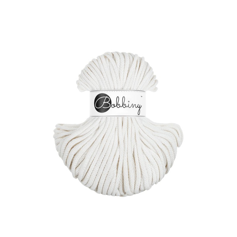 Bobbiny PREMIUM Flechtkordel 5mm geflochten Off White 50m - MAHINA