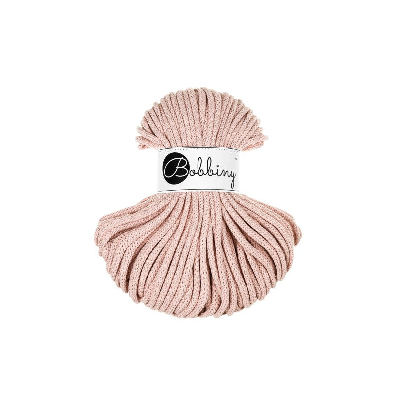 Bobbiny PREMIUM Flechtkordel 5mm geflochten Pastel Pink 50m - MAHINA