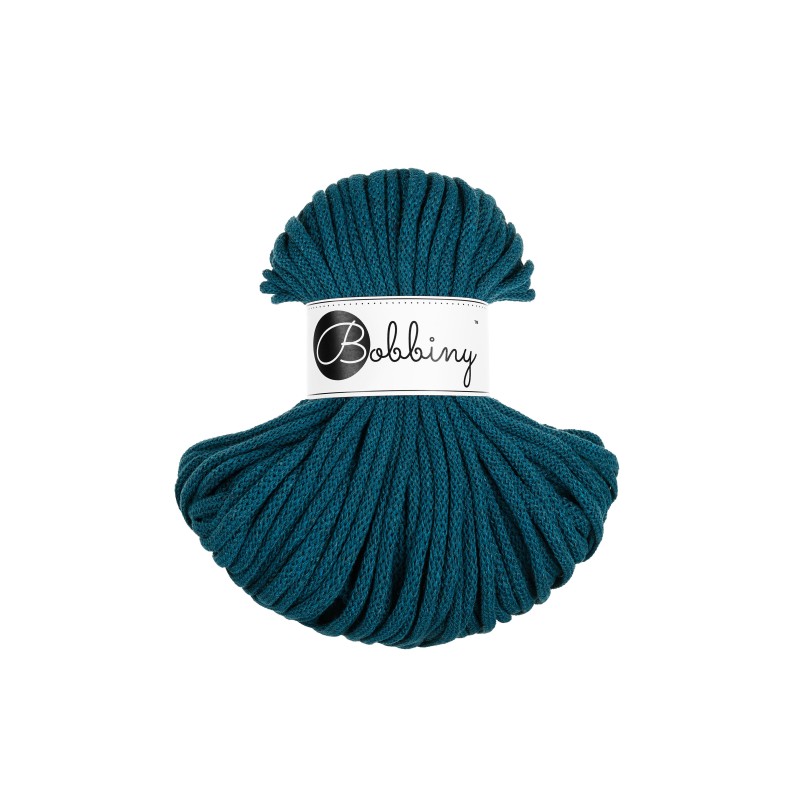 Bobbiny PREMIUM Flechtkordel 5mm geflochten Peacock Blue 50m - MAHINA