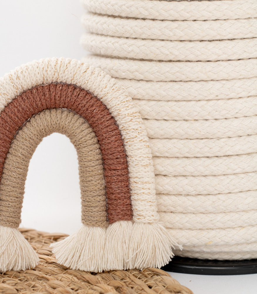 mahina Garn 12mm geflochten Natur für Regenbogen - Garne > Baumwollgarne > Pferdeseile > Geflochten > 12mm von mahina