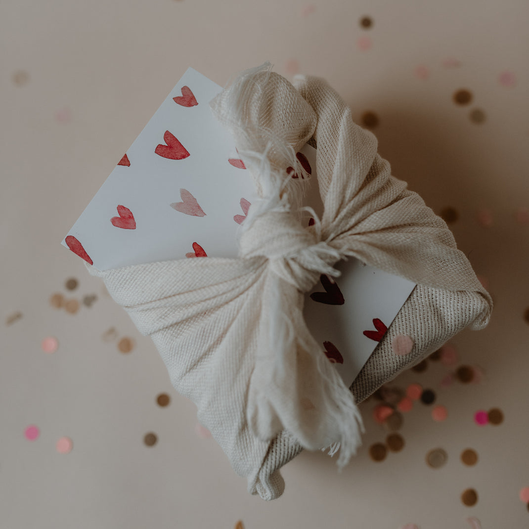 Eulenschnitt Aquarellkarte "Hearts"