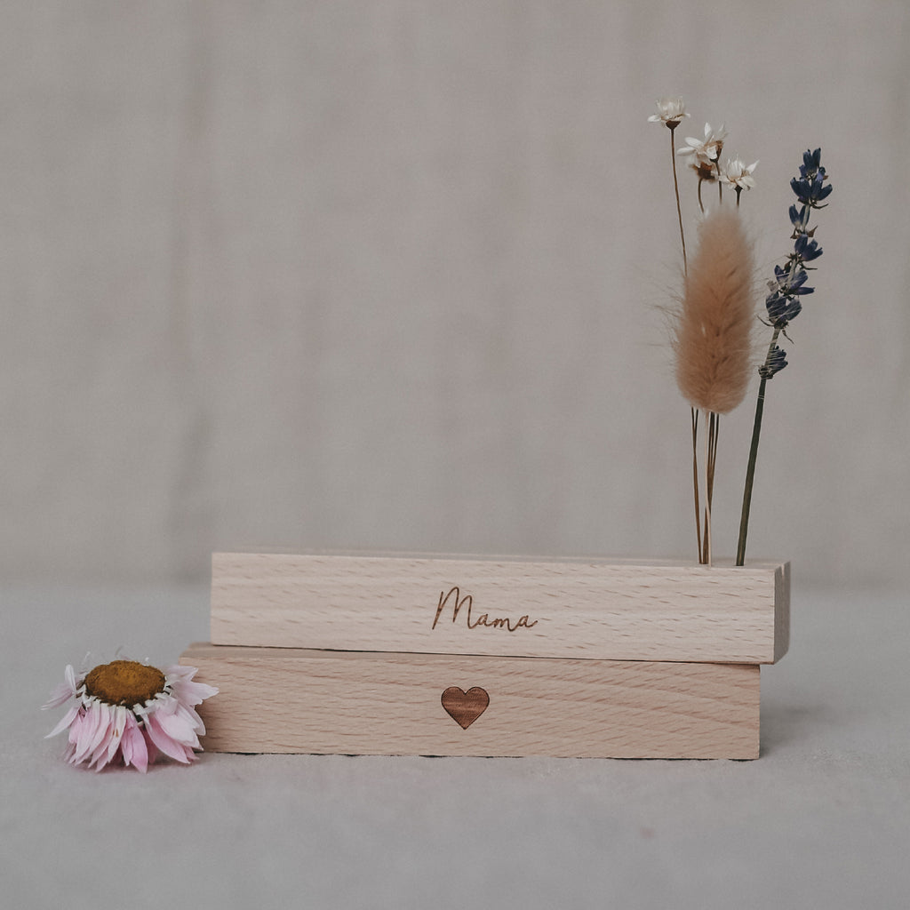 Eulenschnitt Karten- und Blumenhalter Mama & Herz, 2er Set - MAHINA