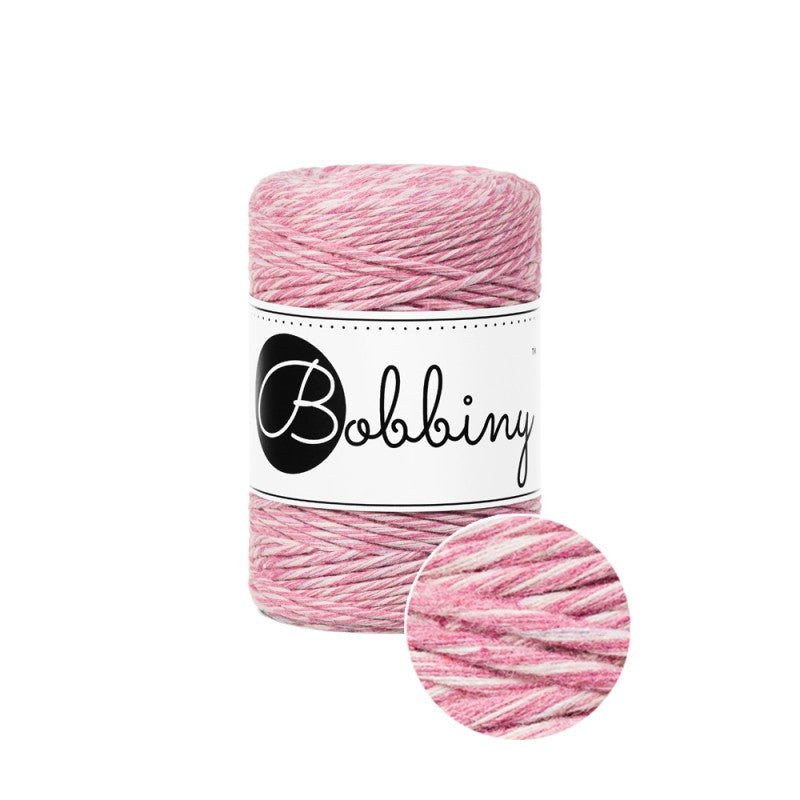 Bobbiny Makramee Garn 1,5mm gezwirnt Raspberry Shake 100m - mahina