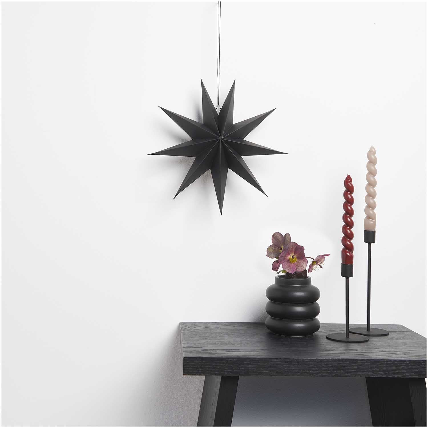 Weihnachtsschmuck Papierstern auffaltbar 28cm schwarz - Weihnachtsbaumschmuck von mahina
