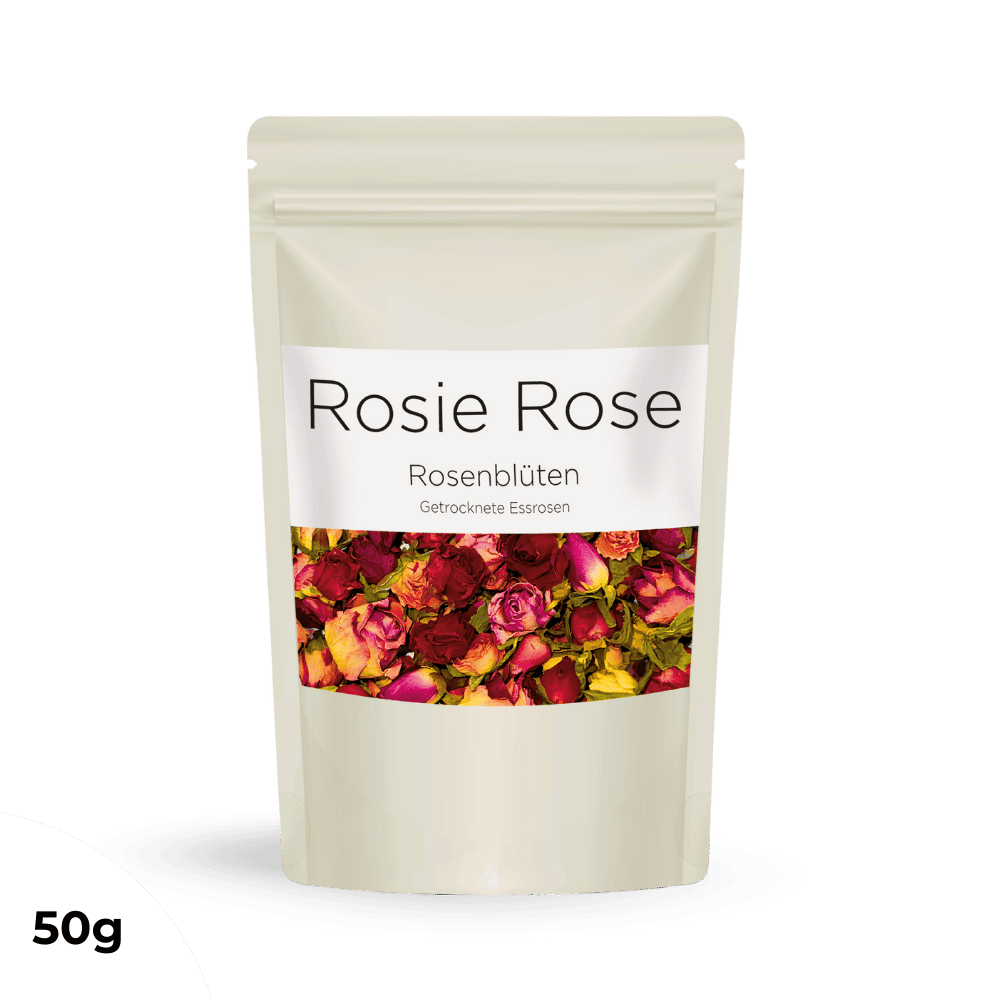 Rosie Rose "Dekorative Rosenblüten" 50g Gastro-Beutel - Essblüten von mahina