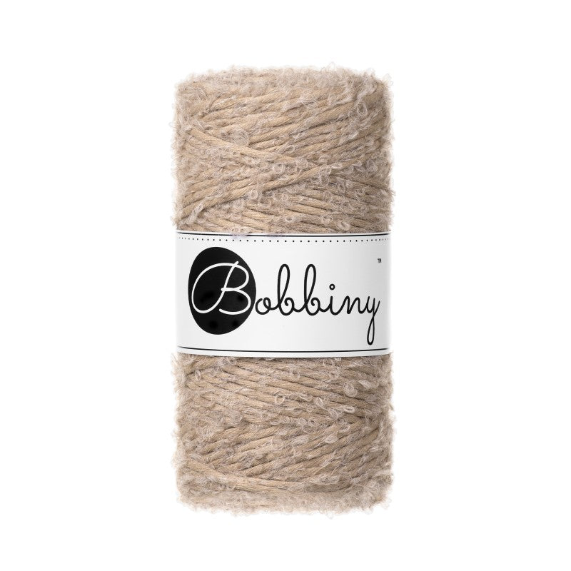 Bobbiny Makramee Garn 3mm Bouclé 100m Sand