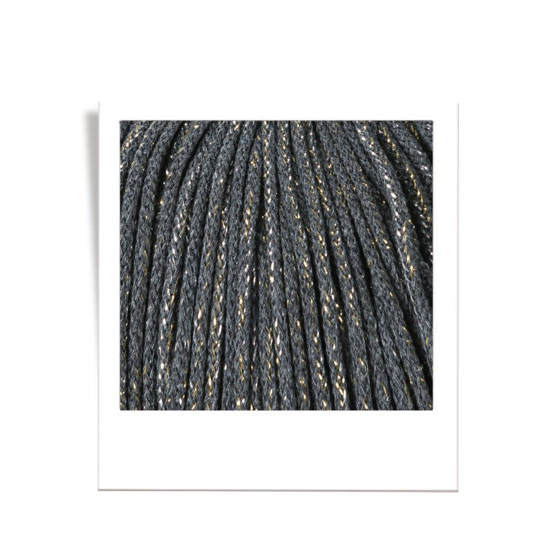Bobbiny JUNIOR Flechtkordel 3mm geflochten Shiny Charcoal 100m