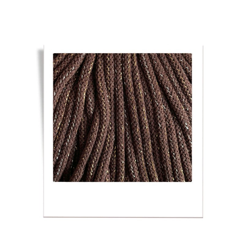 Bobbiny JUMBO Flechtkordel 9mm geflochten Shiny Chocolate Brown 30m