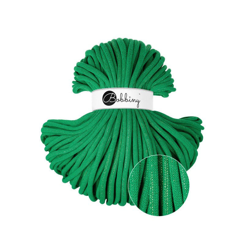 Bobbiny JUMBO Flechtkordel 9mm geflochten Shiny Jade Green 100m