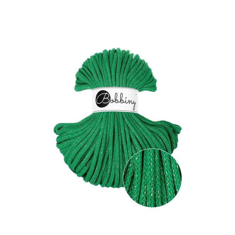 Bobbiny PREMIUM Flechtkordel 5mm geflochten Shiny Jade Green 50m