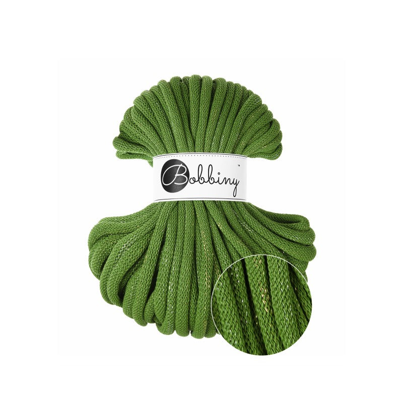 Bobbiny JUMBO Flechtkordel 9mm geflochten Shiny Moss Green 30m