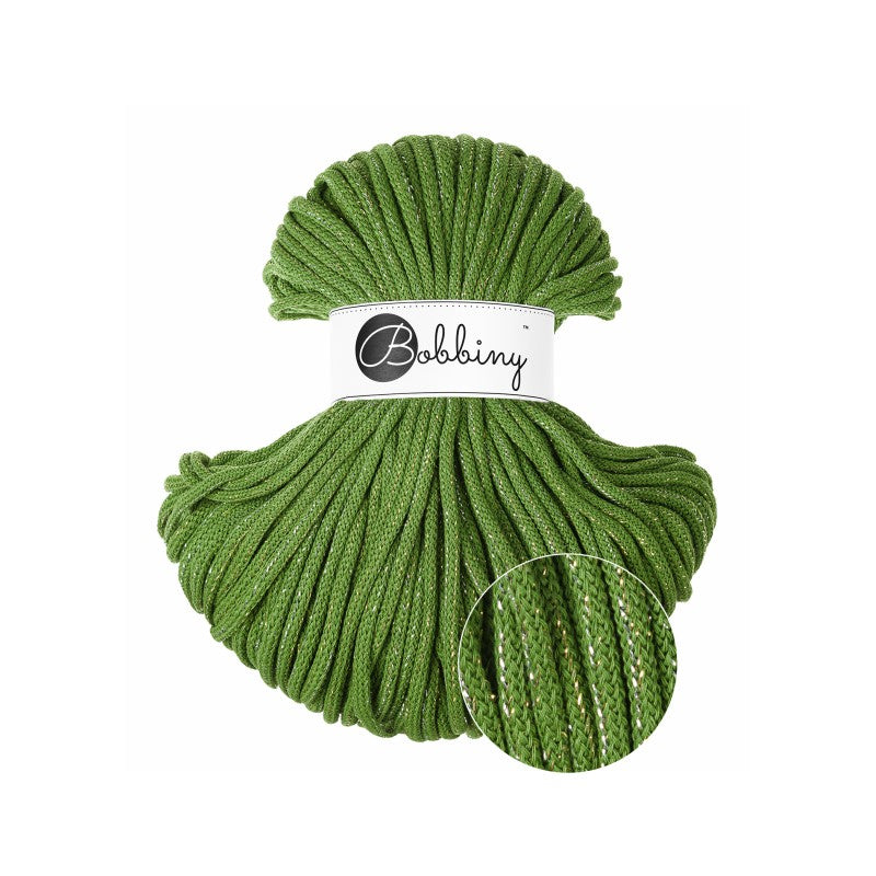 Bobbiny PREMIUM Flechtkordel 5mm geflochten Shiny Moss Green 100m