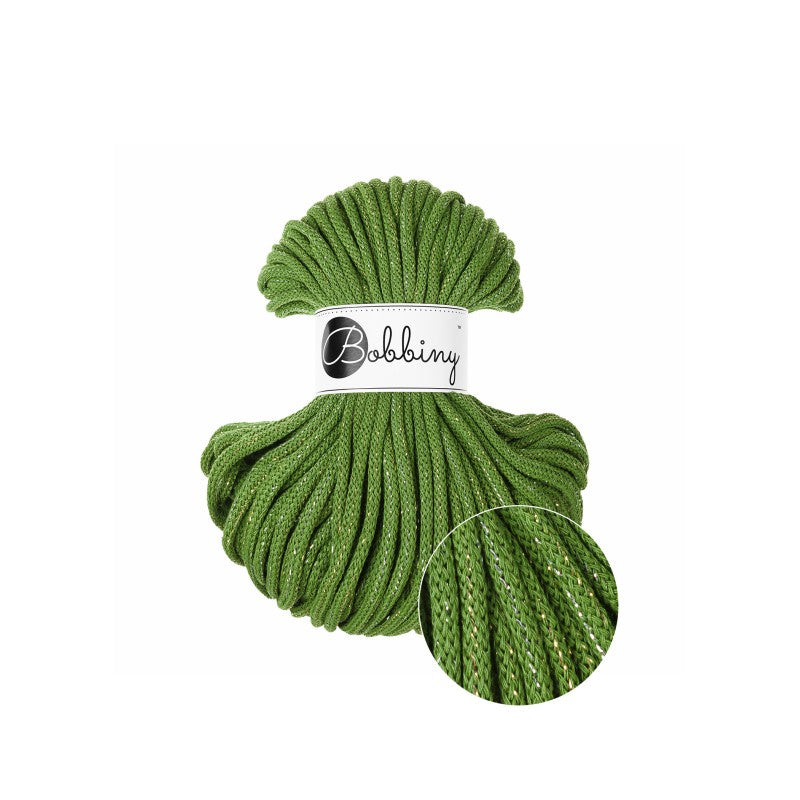 Bobbiny PREMIUM Flechtkordel 5mm geflochten Shiny Moss Green 50m