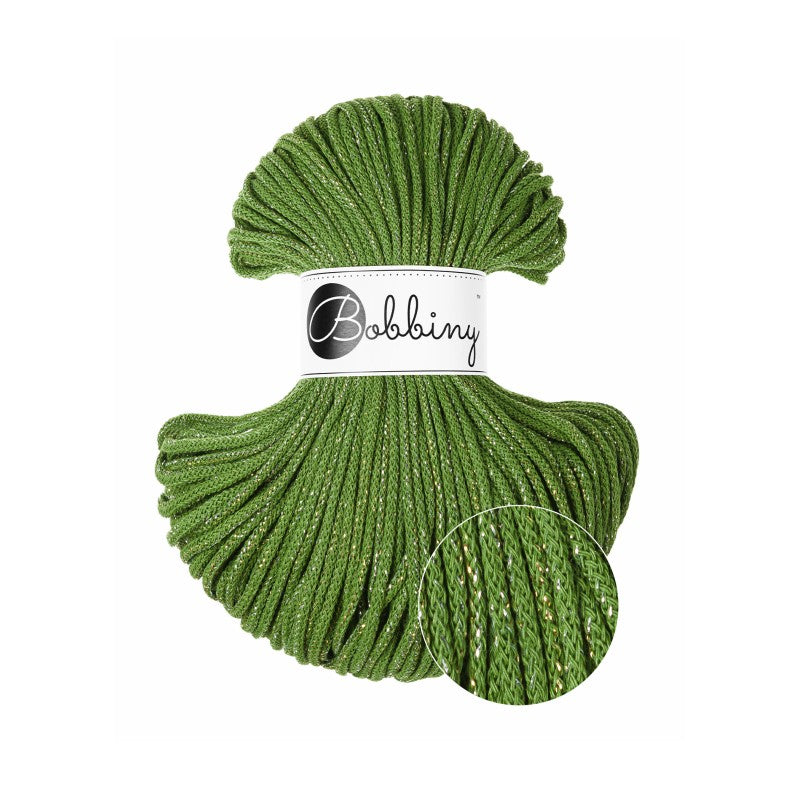 Bobbiny JUNIOR Flechtkordel 3mm geflochten Shiny Moss Green 100m