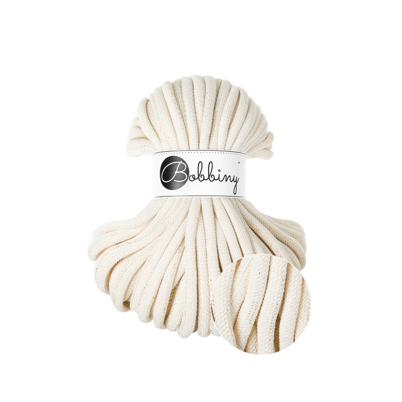 Bobbiny JUMBO Flechtkordel 9mm geflochten Shiny Natural 30m