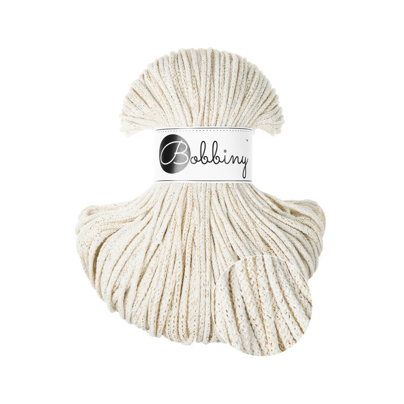 Bobbiny JUNIOR Flechtkordel 3mm geflochten Shiny Natural 100m
