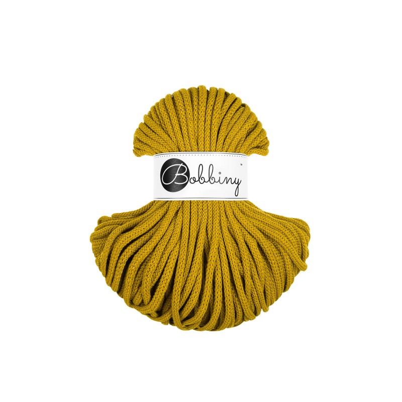 Bobbiny PREMIUM Flechtkordel 5mm geflochten Spicy Yellow 50m - MAHINA