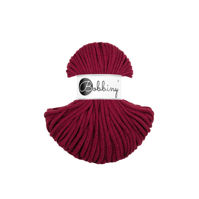Bobbiny PREMIUM Flechtkordel 5mm geflochten Wine Red 50m - mahina