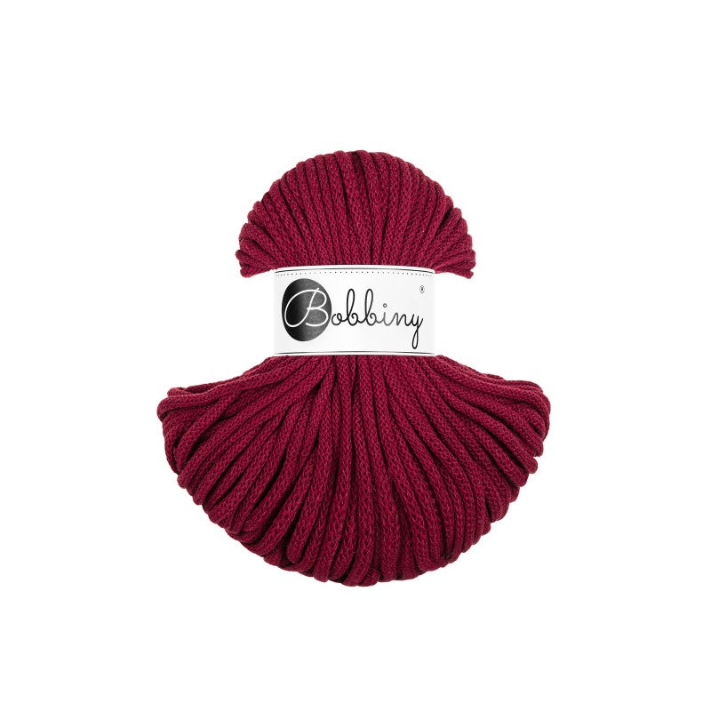 Bobbiny PREMIUM Flechtkordel 5mm geflochten Wine Red 50m - MAHINA