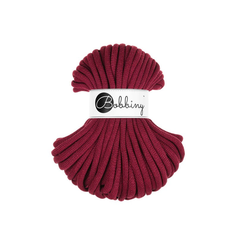 Bobbiny JUMBO Flechtkordel 9mm geflochten Wine Red 30m - mahina